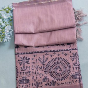 Women Violet Semi Tussar Printed Saree SCS153