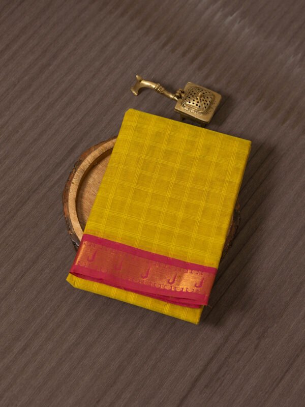 Women Pure Chettinad Cotton Saree Yellow PCS146