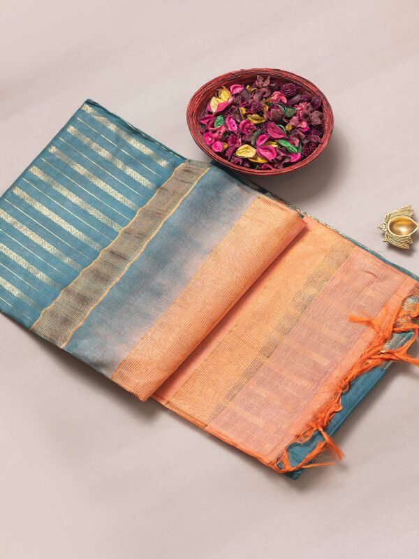 Women Green Semi Tussar Saree ASS20