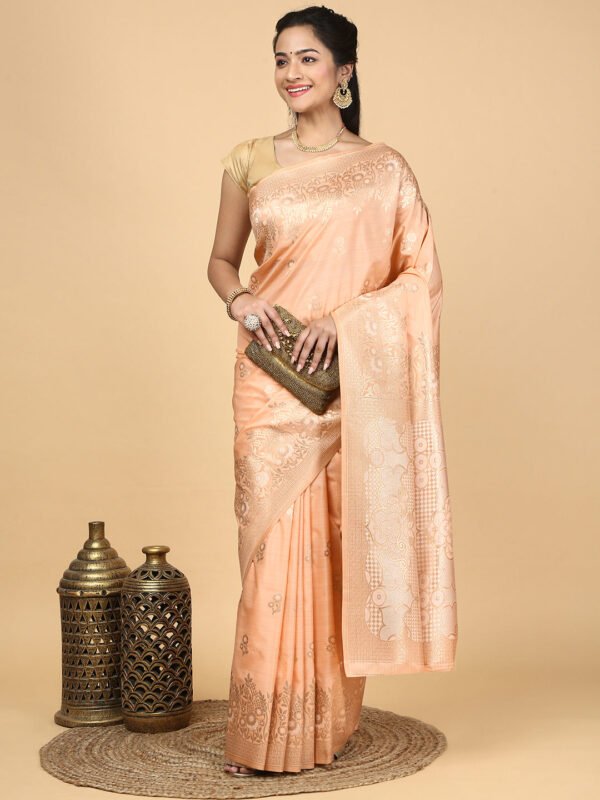 Women Semi Cotton Saree Light Orange SCS118